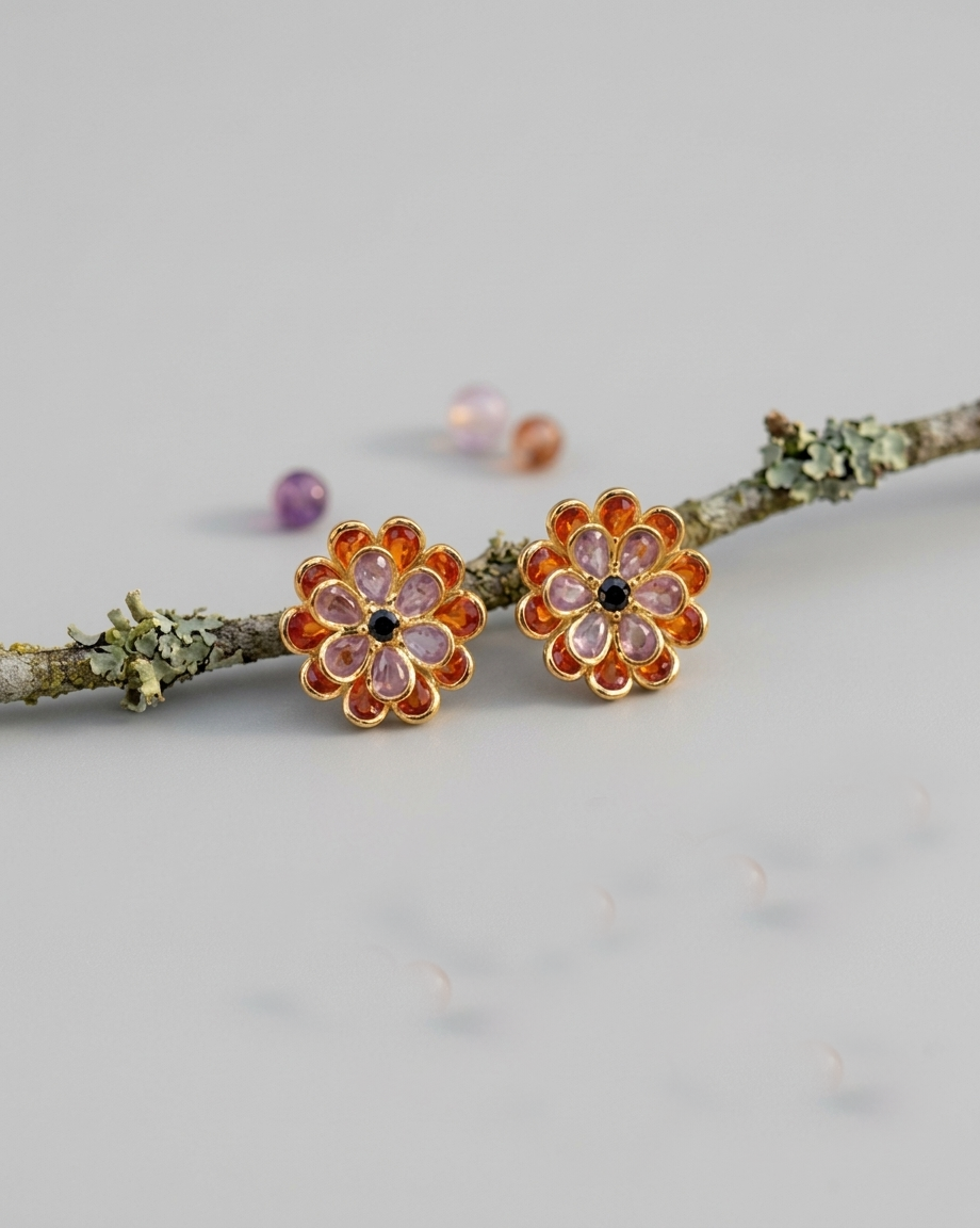 HT05 CZ Pears Pink Stud