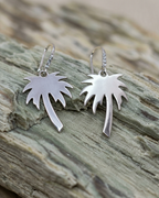 E11 Palm Tree CZ Drop Earrings in 925 Sterling Silver