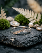 R56 Wave Diamond Ring – Curved Pavé CZ Band in Sterling Silver