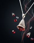 E02P CZ. & Read pendant Beel Necklash