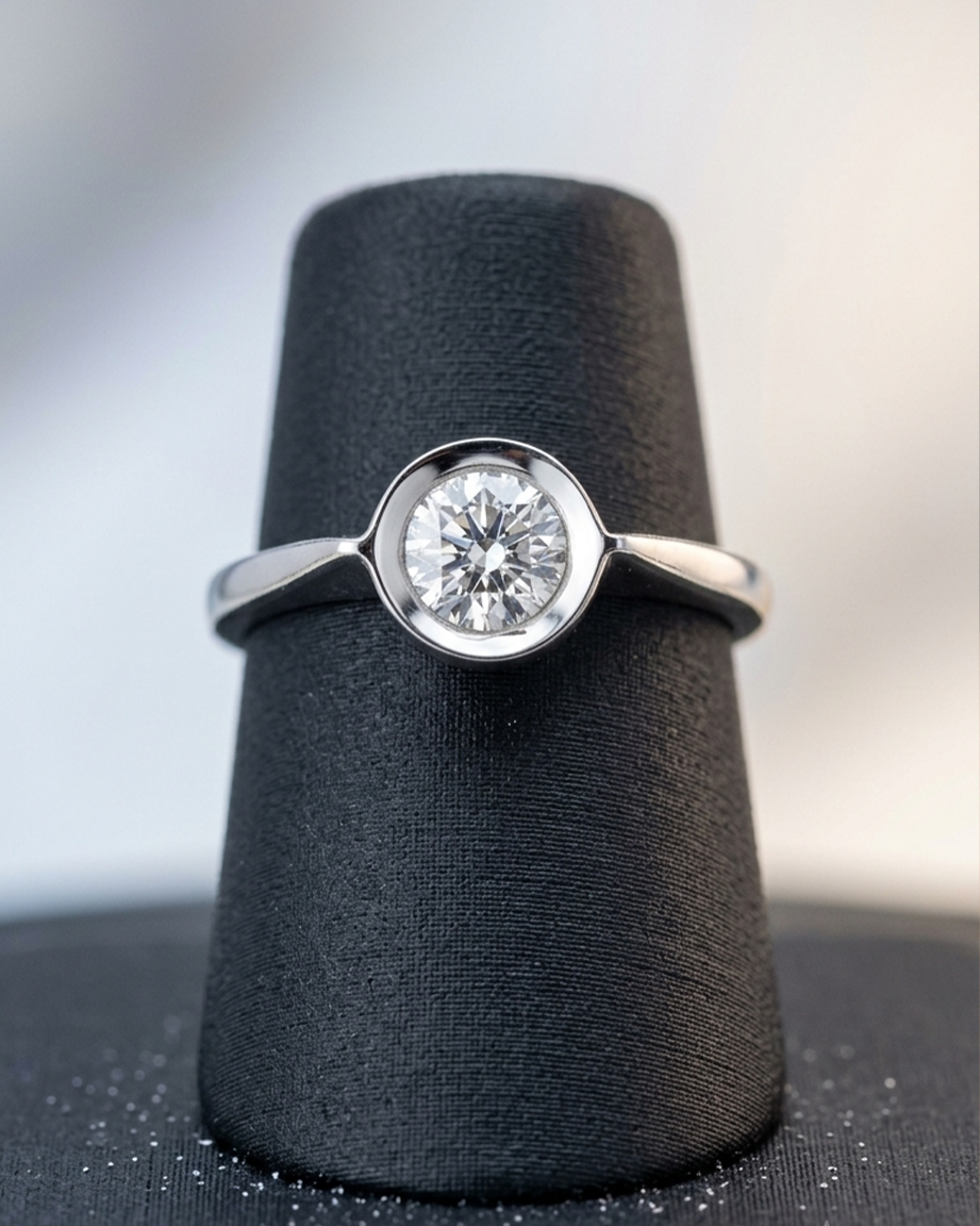 R04A CZ. Diamond Luking Close Setting Adjexttable Ring