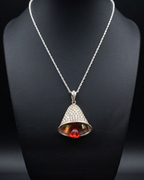 P08 CZ. & Green,Read Beeds Beel Pendant Necklash