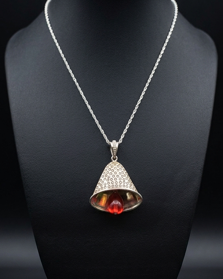 P08 CZ. & Green,Read Beeds Beel Pendant Necklash