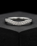 R25 Wave Contour CZ Ring – Curved Pavé Sterling Silver