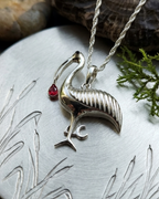 P07 Cranes Bird Pendant Necklace