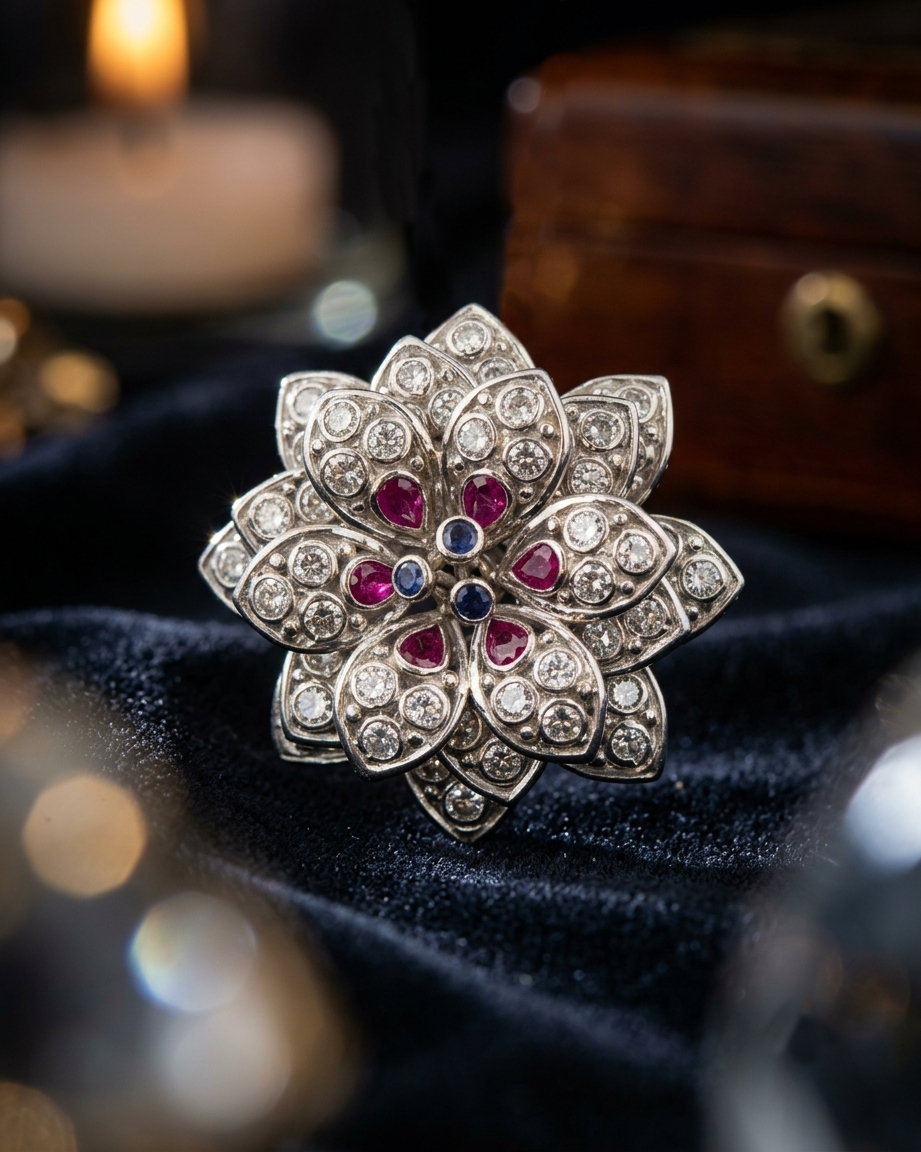 R06H CZ. Flowar Adjexttable Ring