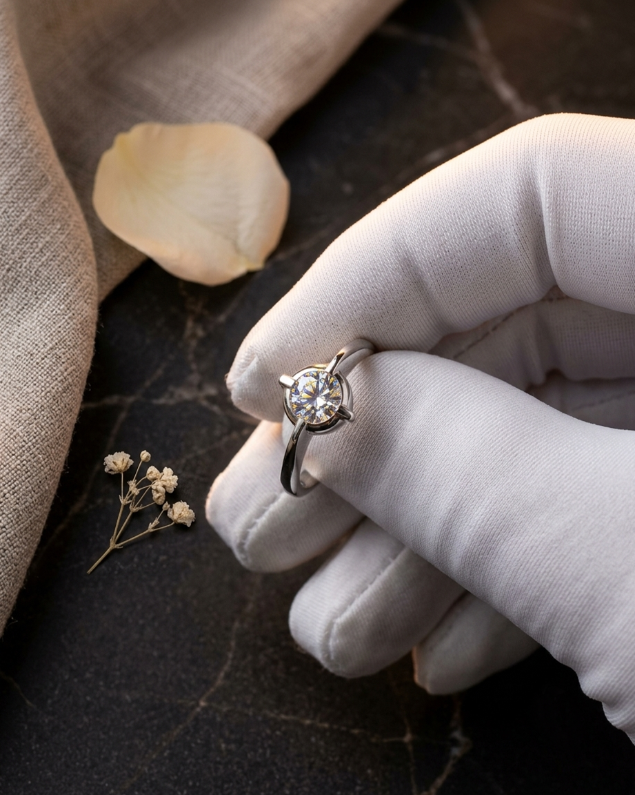 R03 CZ. Diamond Luking Close Setting Ring