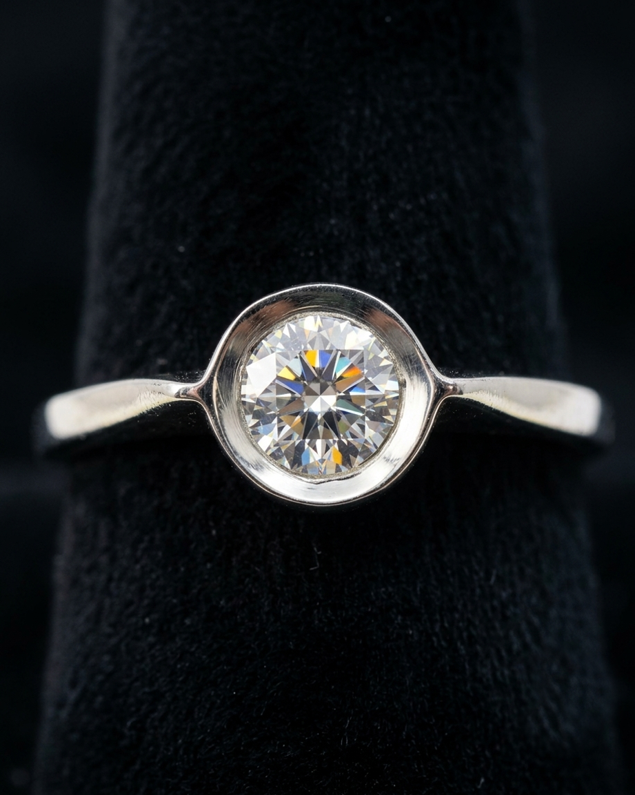 R04A CZ. Diamond Luking Close Setting Adjexttable Ring
