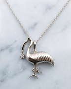 P07 Cranes Bird Pendant Necklace