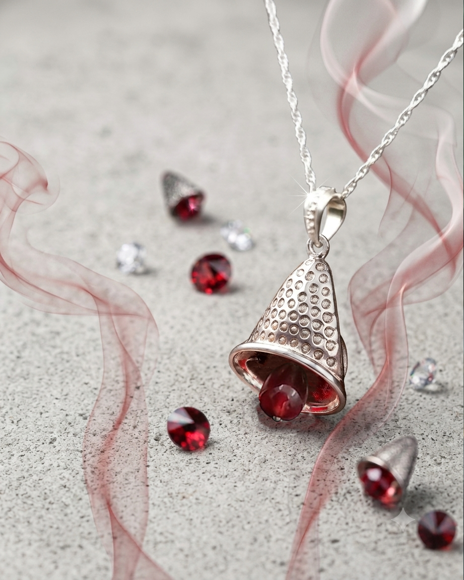 E02P CZ. & Read pendant Beel Necklash