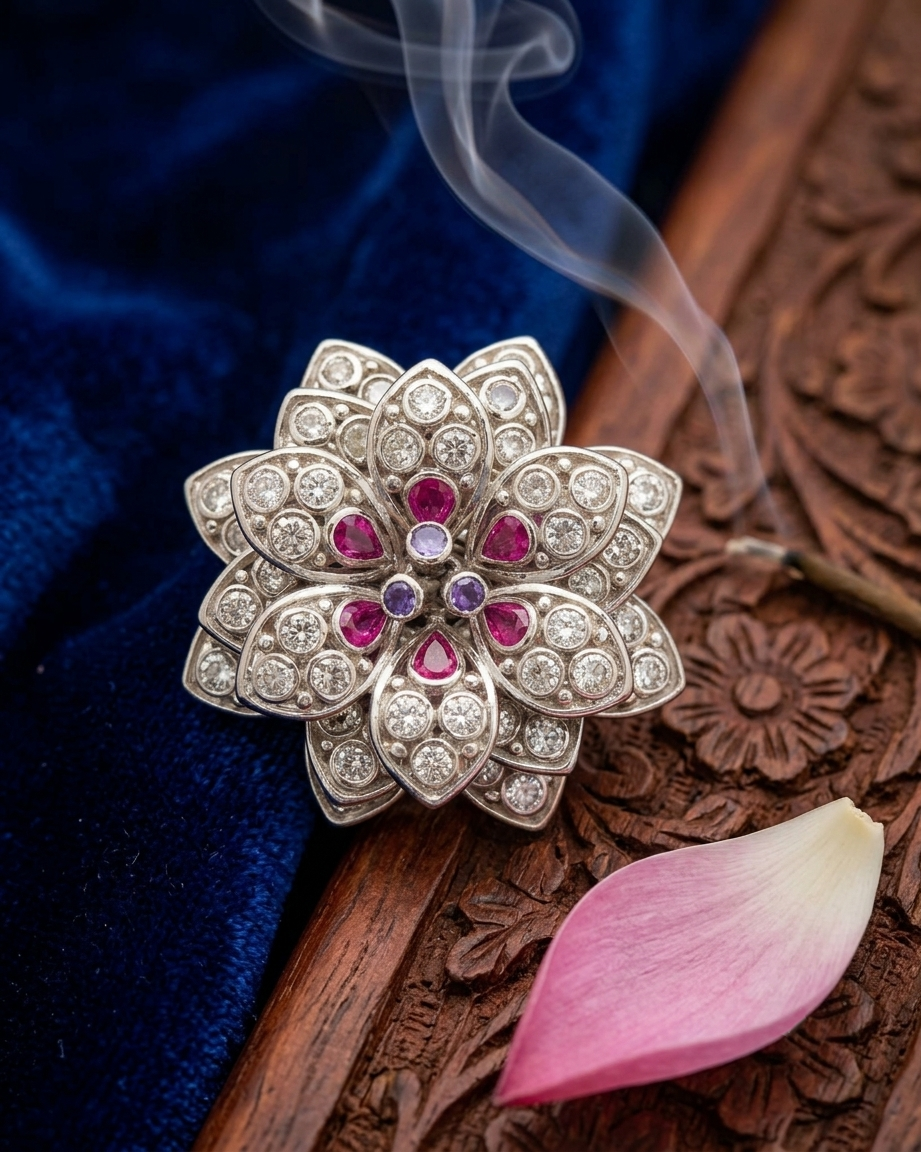 R06H CZ. Flowar Adjexttable Ring