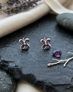 HT03 CZ Pears Purple Stud