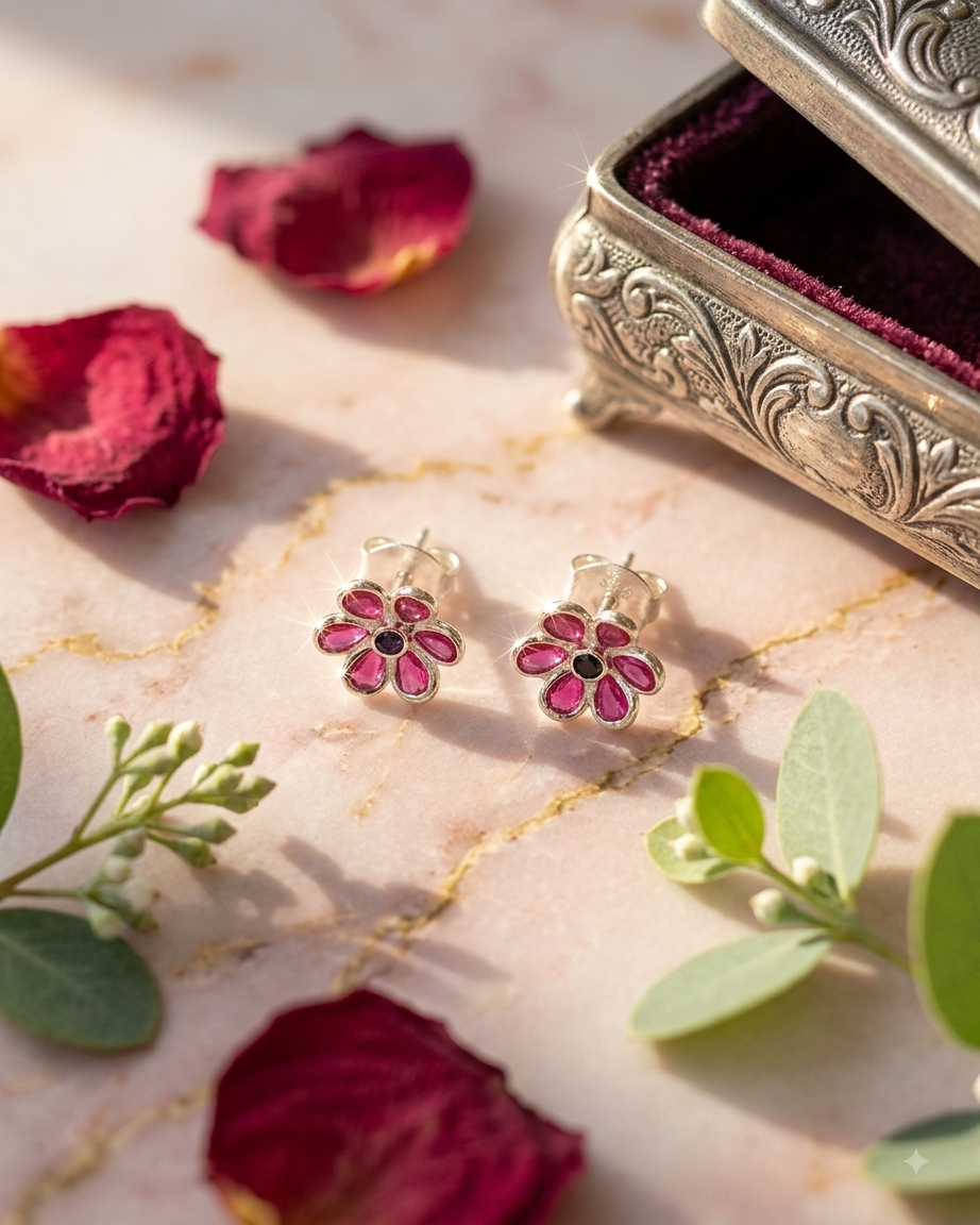 HT04 CZ Pears Pink Stud