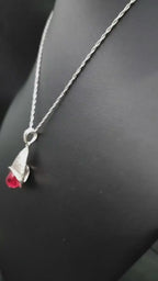 E02P CZ. & Read pendant Beel Necklash