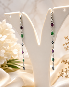 HE01 Multi CZ Colorful Drop Earrings for Women